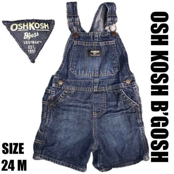 OSH KOSH B’GOSH JEAN OVERALL SHORTS 24 M - Picture 1 of 13